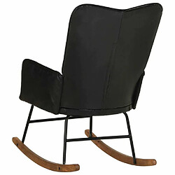 Avis vidaXL Chaise à bascule Noir Cuir véritable