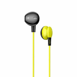 iKaku KSC-379 Écouteurs intra-auriculaires HiFi légers universels 3,5 mm avec microphone 1,2 m Jaune 