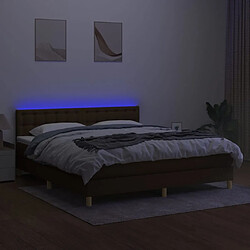 Avis vidaXL Sommier à lattes de lit matelas et LED Marron foncé 160x200 cm