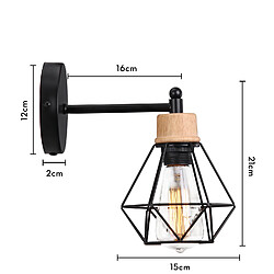 Stoex 2X Applique Murale Rétro en Métal Applique Murale Vintage Moderne E27 Noire, Lampe Murale Simple D'Intérieur Pour Chambre À Coucher, Bar, Bureau pas cher