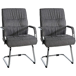 Non Lot de 2 chaises visiteur en tissu Sievert 