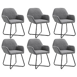 Decoshop26 Lot de 6 chaises de salle à manger cuisine design moderne tissu gris foncé CDS022448 