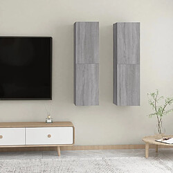 Avis Maison Chic Lot de 2 Meubles TV muraux Banc TV suspendus pour salon Sonoma gris 30,5x30x110 cm -MN18899