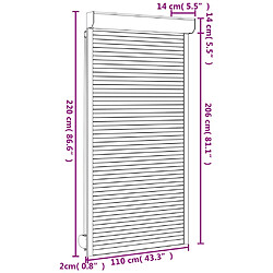 vidaXL Volet roulant aluminium 110x220 cm blanc pas cher