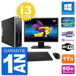 PC HP 8300 SFF Ecran 19" Intel i3-2120 RAM 8Go Disque Dur 1To Windows 10 Wifi · Occasion 