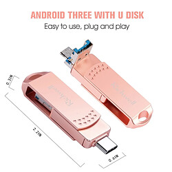 Acheter Wewoo Clé USB iPhone iDisk 3 en 1 16G Type-C + Micro USB + USB 3.0 Disque flash push-pull métal avec fonction OTG (or rose)