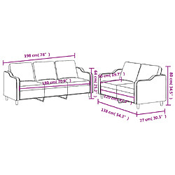 vidaXL Ensemble de canapés 2 pcs avec coussins Gris foncé Tissu pas cher