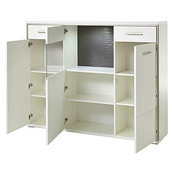 Avis Pegane Buffet coloris blanc brillant - Longueur 153 x Hauteur 121 x Profondeur 45 cm