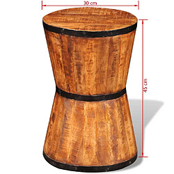 vidaXL Tabouret sablier Bois de manguier brut pas cher