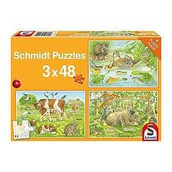 Cstore SCHMIDT AND SPIELE Puzzle enfant - Familles d'animaux - 3x48 pcs 