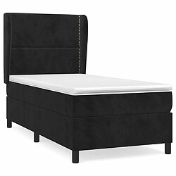 Maison Chic Structures de lit + matelas,Lit à sommier tapissier et matelas pour Chambre Noir 80x200 cm Velours -MN90368