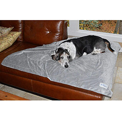 PetFusion Couverture Moyenne pour Chien Premium (112x86 CM). Peluche Micro réversible Gris. [100% Polyester Doux]