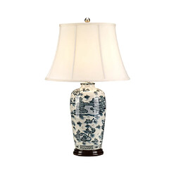 Elstead Lighting Lampe de table Blue Porcelaine Bleu