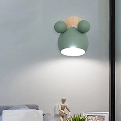 Universal Applique murale nordique aluminium mickey hills chambre d'enfant s'allume lampe murale intérieure moderne luminaire luminaire créatif E27 (vert)