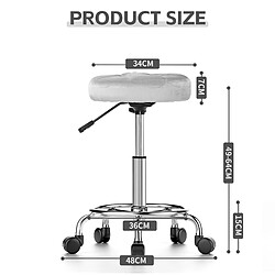 Tabourets de bureau, tabouret à roulettes Rattantree, réglable en hauteur, pivotant à 360°, hauteur d'assise 49-64 cm, repose-pieds, tabourets de cuisine, tabouret de travail, gris