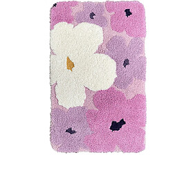 LUUCOZK Tapis de bain antidérapants absorbants à séchage rapide, tapis de décoration de salle de bain-rose blanc-50 x80CM 