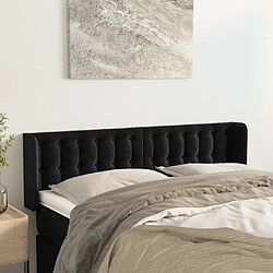 Maison Chic Tête de lit scandinave avec oreilles,meuble de chambre Noir 147x16x78/88 cm Velours -MN89656