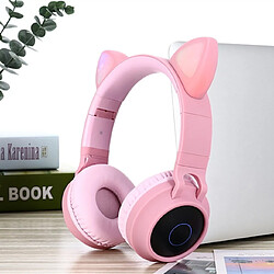 Universal Nouveau casque d'annulation de bruit d'oreille de chat LED d'arrivée Bluetooth 5.0 Casque d'écoute pour enfants et adolescents Support TF Card 3.5mm Prise avec microphone Casque Bluetooth Casque 