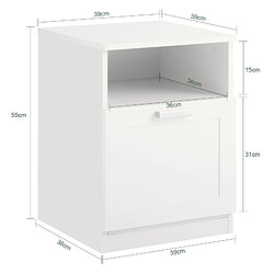 Avis SoBuy FBT112-W Table de Chevet, Table de Nuit, Bout de Canapé, Table d'Appoint avec 1 Compartiment Ouvert et 1 Tiroir