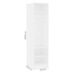 vidaXL Garde-robe Blanc 50x50x200 cm Bois d'ingénierie pas cher