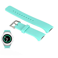 Wewoo Bracelet de montre couleur unie avec dragonne pour Galaxy Gear S2 R720 (Cyan) 