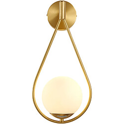 Universal Lampe murale en cuivre à gouttes d'eau de 23cm, 220V E14 lampe de chevet pour la chambre à coucher, lumière murale en verre pour le fond du salon 