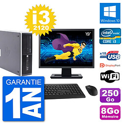 PC HP Compaq Pro 6300 SFF Ecran 19" i3-2120 RAM 8Go Disque 250Go Windows 10 Wifi · Occasion 