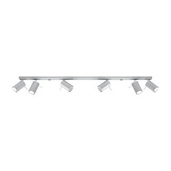 Luminaire Center Plafonnier RING acier gris 6 ampoules