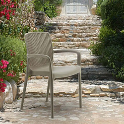 Chaises de Jardin Boheme Grand Soleil Bar avec accoudoirs Poly-rotin | Beige