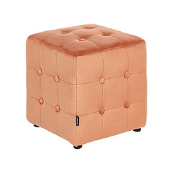 Beliani Pouf en velours 36 x 36 cm orange WISCONSIN