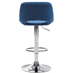 Avis Decoshop26 Tabourets de bar chaises haute x2 avec repose-pieds en velours bleu piètement métallique chromé 10_0004073