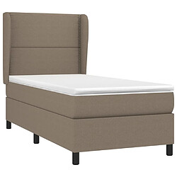 Avis Maison Chic Structures de lit + matelas,Lit à sommier tapissier avec matelas Taupe 80x200 cm Tissu -MN30975