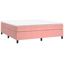 Avis Maison Chic Lit Adulte - Lit simple Lit à sommier tapissier avec matelas moelleux - Meuble de Chambre - Rose 200x200 cm Velours -MN72606