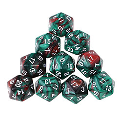 Acheter 10pcs / set 20 faces d20 dés pour les donjons de jeu trpg u0026 dragons café vert