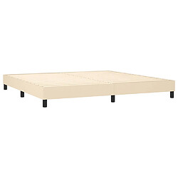 Acheter vidaXL Sommier à lattes de lit et matelas et LED Crème 200x200cm Tissu