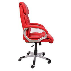 Mendler Fauteuil/siège de bureau M61, classique, similicuir ~ rouge