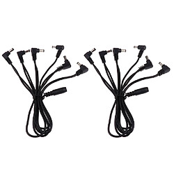 Câble guitare, Câble guitare électrique 2x6 Voies Guitare Électrique Pédales D'effet Splitter Adaptateur 9V Câble D'alimentation