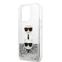 Acheter Karl Lagerfeld KLHCP13XKICGLS Coque de Protection pour iPhone 13 Pro Max 6,7' Argent Liquid Glitter Karl&Choupette Head