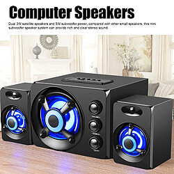 Avis ComfortXL Enceinte d'ordinateur 2.1 usb stéréo avec caisson de basses, haut-parleur multimédia filaire avec lumière led rgb pour pc et ordinateur portable - nouveau noir