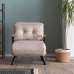 Hanah Home Fauteuil convertible en lin Sando crème.