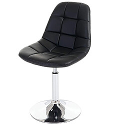 Decoshop26 6x chaises de salle à manger en synthétique noir pied chromé pivotant CDS04623