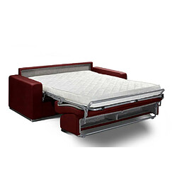 Inside 75 Canapé convertible 3- ALLURE matelas mémory 20cm lattes 160cm microfibre bordeaux