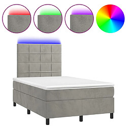 vidaXL Sommier à lattes de lit matelas et LED Gris clair 120x200 cm