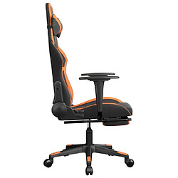 Avis vidaXL Chaise de jeu avec repose-pied Noir et orange Similicuir