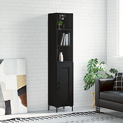 vidaXL Buffet haut Noir 34,5x34x180 cm Bois d'ingénierie