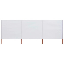 vidaXL Paravent 3 panneaux Tissu 400 x 80 cm Blanc sable