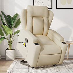 Maison Chic Fauteuil Relax pour salon, Fauteuil inclinable de massage Crème Tissu -GKD95103