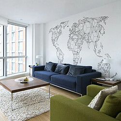 Paris Prix Papier Peint XXL Map of the World White Solids 270x550cm 