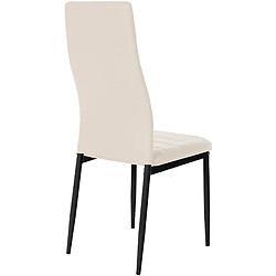 Acheter Decoshop26 Lot de 4 chaises de salle à manger design simple en tissu velours avec couture crème cadre en métal noir CDS10402