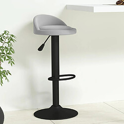 vidaXL Tabouret de bar Gris clair Velours 